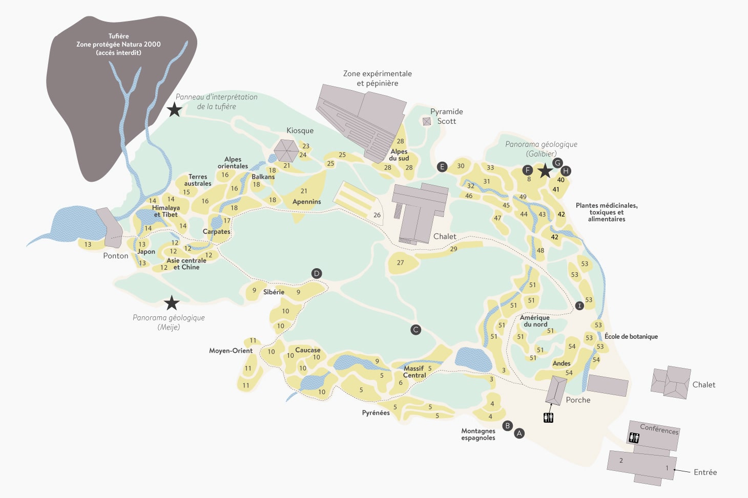 map of the Lautaret garden