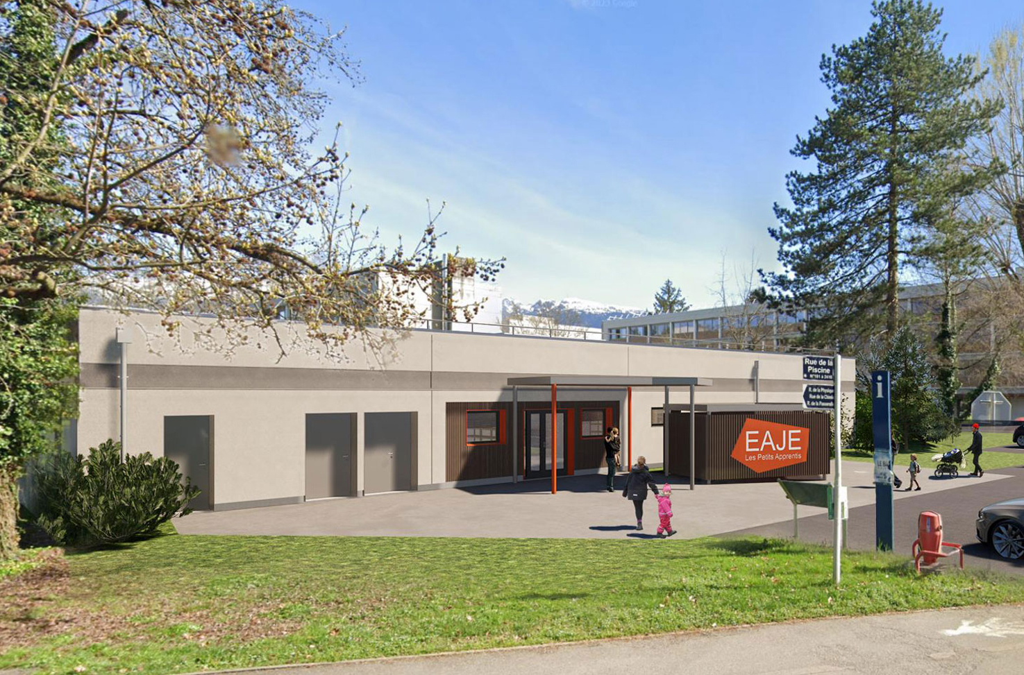 Architect's rendering of the future campus daycare center / Image credit: GROUPE EOLE ARCHITECTES